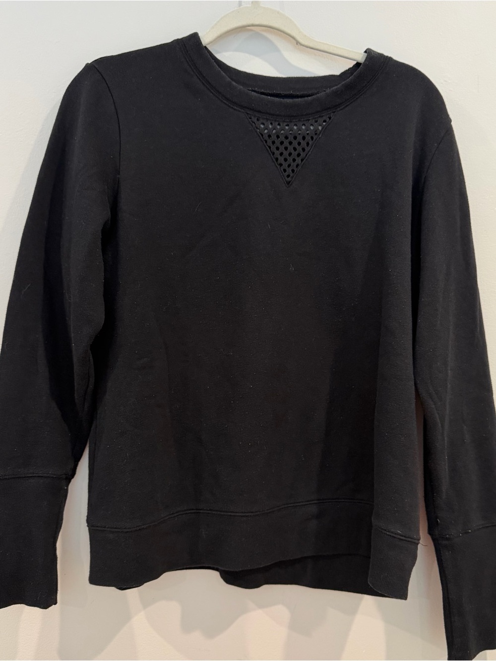 Alo Yoga Black Sweatshirt Crewneck with Mesh Athleisure